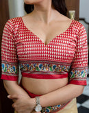 Ready To Wear Beige Silk Printed Saree