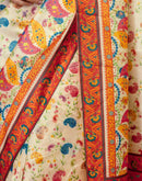 Ready To Wear Beige Silk Printed Saree
