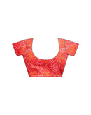 Ready To Wear Red Linen Printed Saree