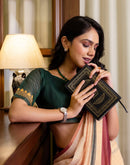Ready To Wear Light Peach Linen Printed Saree