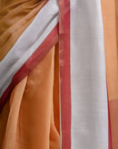 Ready To Wear Light Orange Linen Zari Border Saree