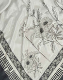 Ready To Wear Off White Chinnon Printed Saree