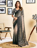 Ready To Wear Light Beige Chinnon Printed Saree