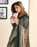Ready To Wear Light Beige Chinnon Printed Saree