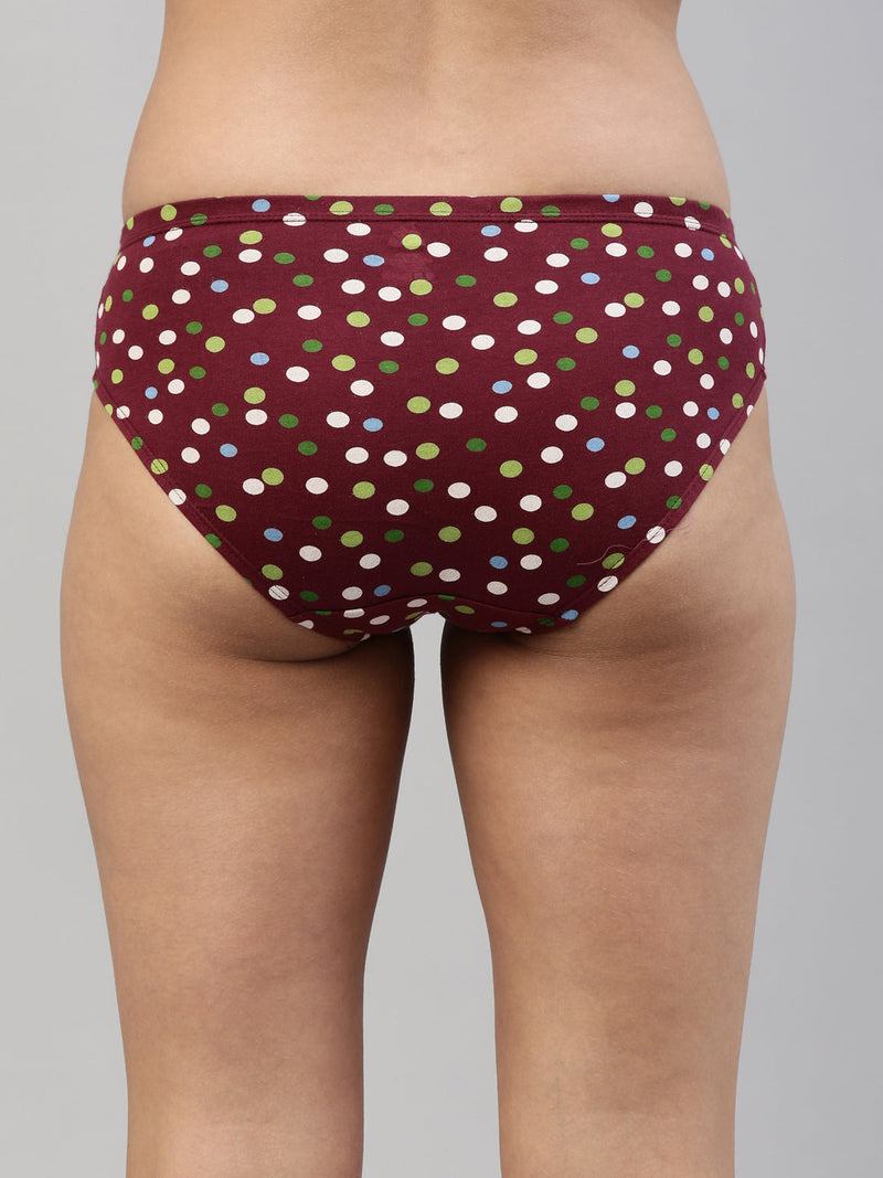 Amelie 102 Printed Cotton Hipster Panty for Women - Assorted Colours AS04