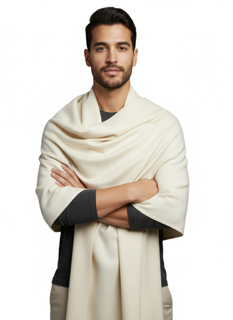 KRITI Woolen Plain Lohi Cream Color For Male
