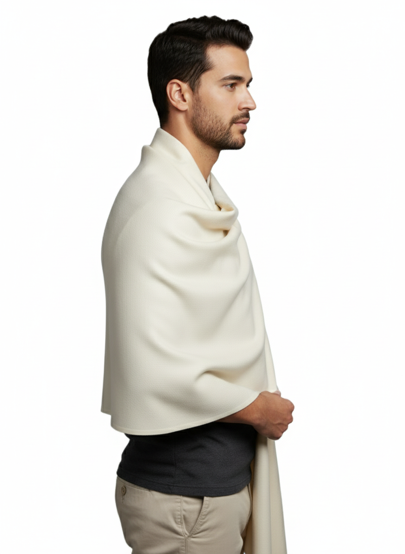 KRITI Woolen Plain Lohi Cream Color For Male