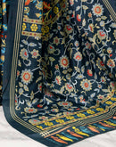 Ready To Wear Dark Grey Chinnon Printed Saree