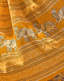 Ready To Wear Yellow Cotton Printed Saree