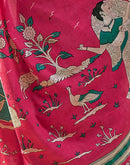 Ready To Wear Pink Cotton Printed Saree
