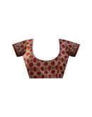 Ready To Wear Rust Cotton Printed Saree