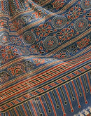 Ready To Wear Blue Cotton Printed Saree