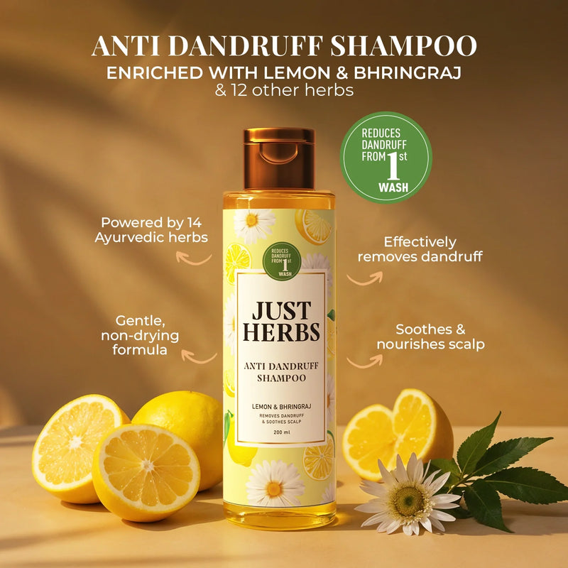 Anti Dandruff Shampoo | Lemon, Bhringraj & 12 Herbs