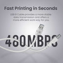 Printlink 3 - USB A To USB B For Printer 3M Cable
