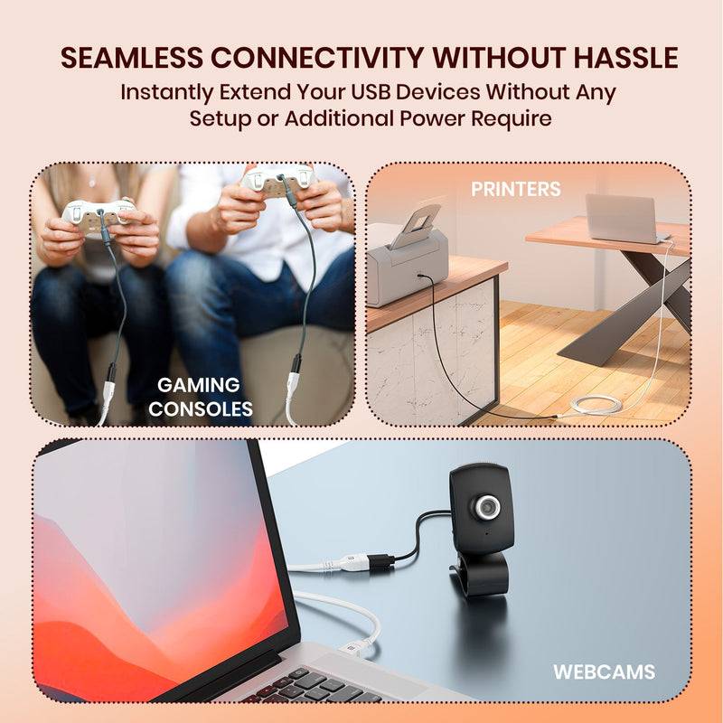 Uniconnect - USB Male To USB Female 3A  5M Cable