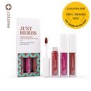 Just Herbs Full-Size Herb Enriched Matte Liquid Lipstick Kit - Day To Night Look