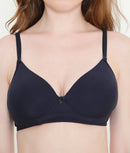 Silky Soft Second Skin T-Shirt Bra | Padded | Full Coverage bra for Women - Navy Blue