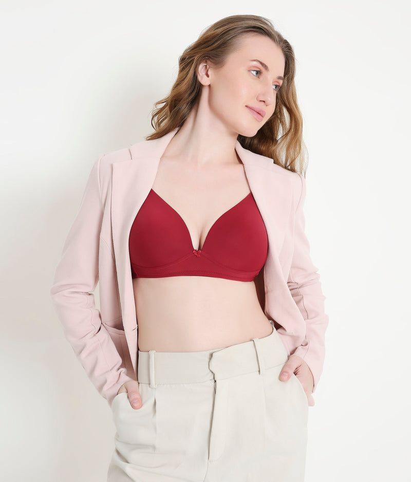 Deep Neck Super Soft T-Shirt Bra | Padded | Stretchable