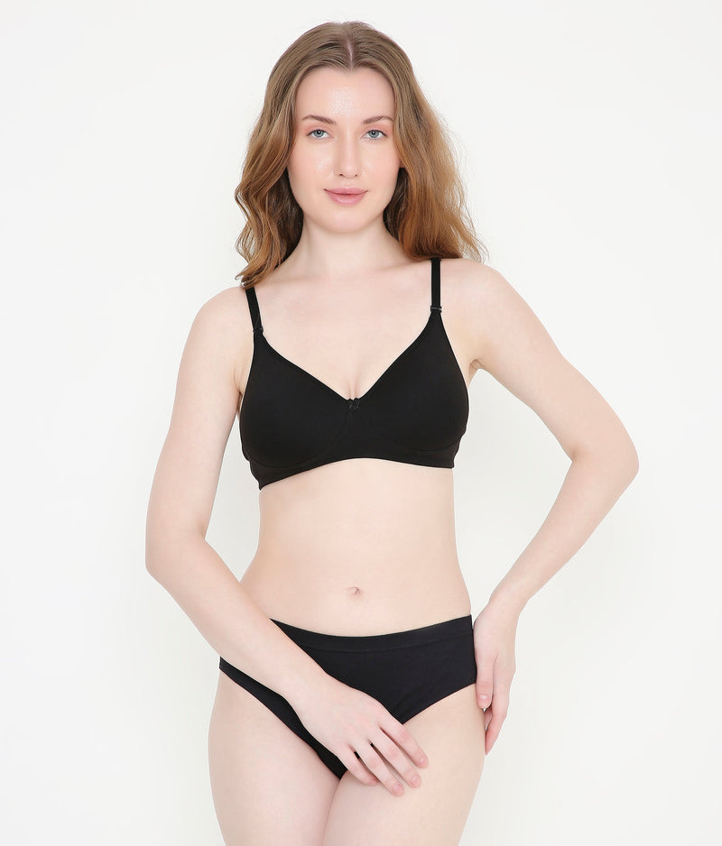 Solid Black Lightly Padded Everyday T-Shirt Bra
