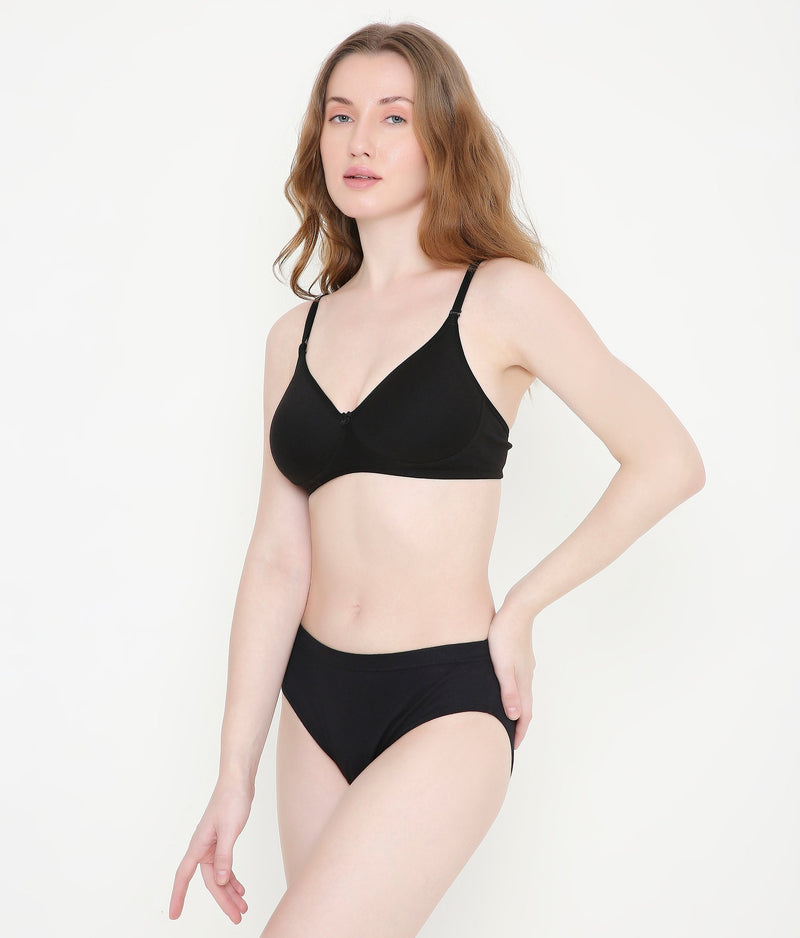 Solid Black Lightly Padded Everyday T-Shirt Bra