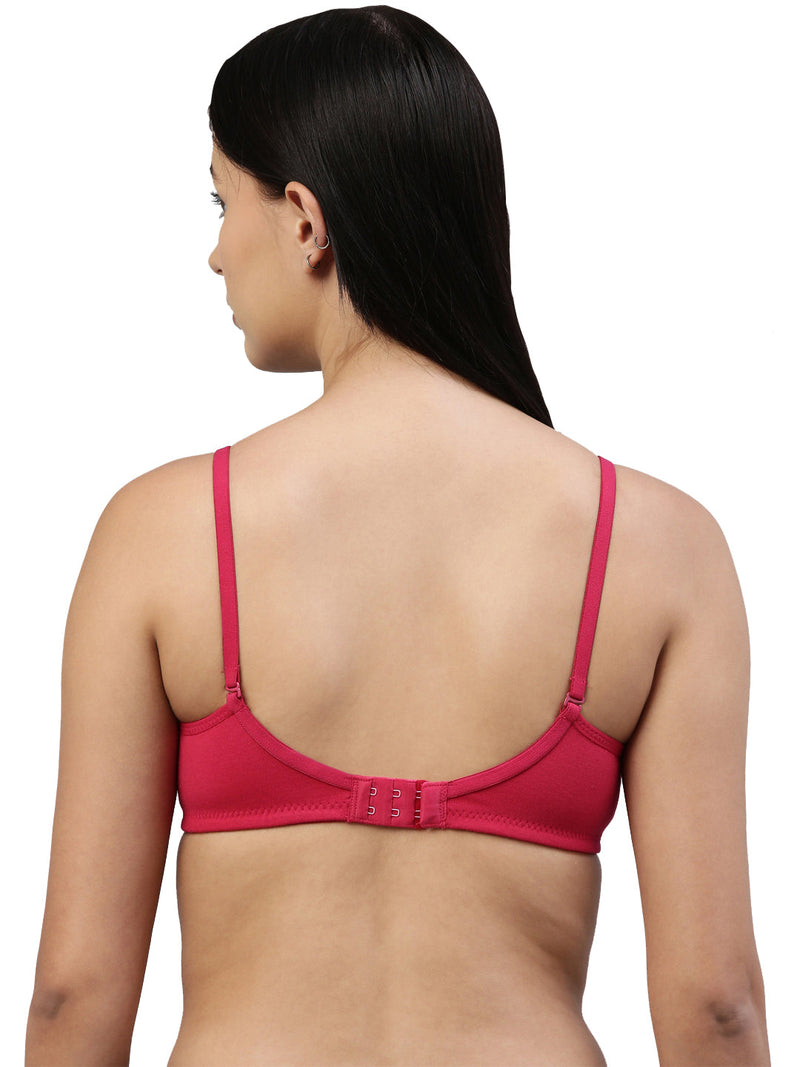 Elle Hot Pink Cotton T-Shirt Bra for Women
