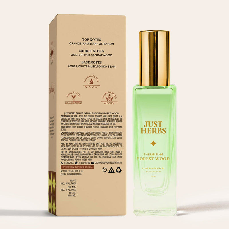 Just Herbs Energising Forest Wood Eau De Parfum - 20 ml