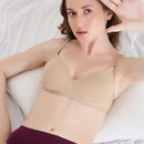 Silky Soft Second Skin T-Shirt Bra | Padded | Full Coverage bra for Women - Skin