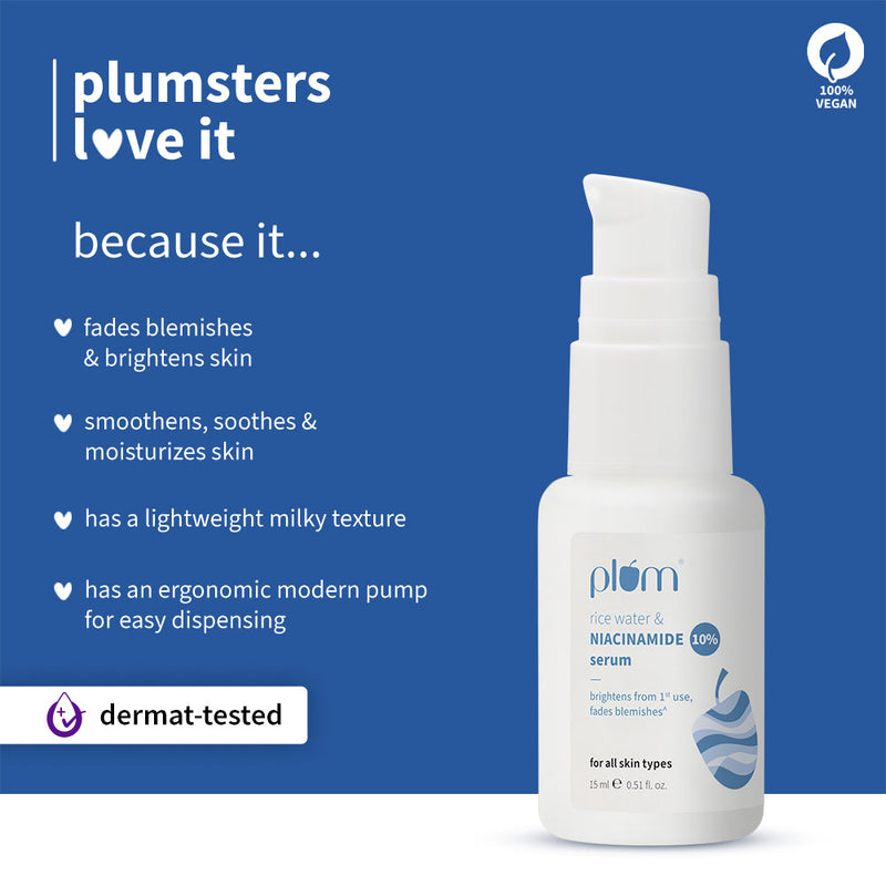 10% Niacinamide & Rice Water Brightening Face Serum- 15ml**