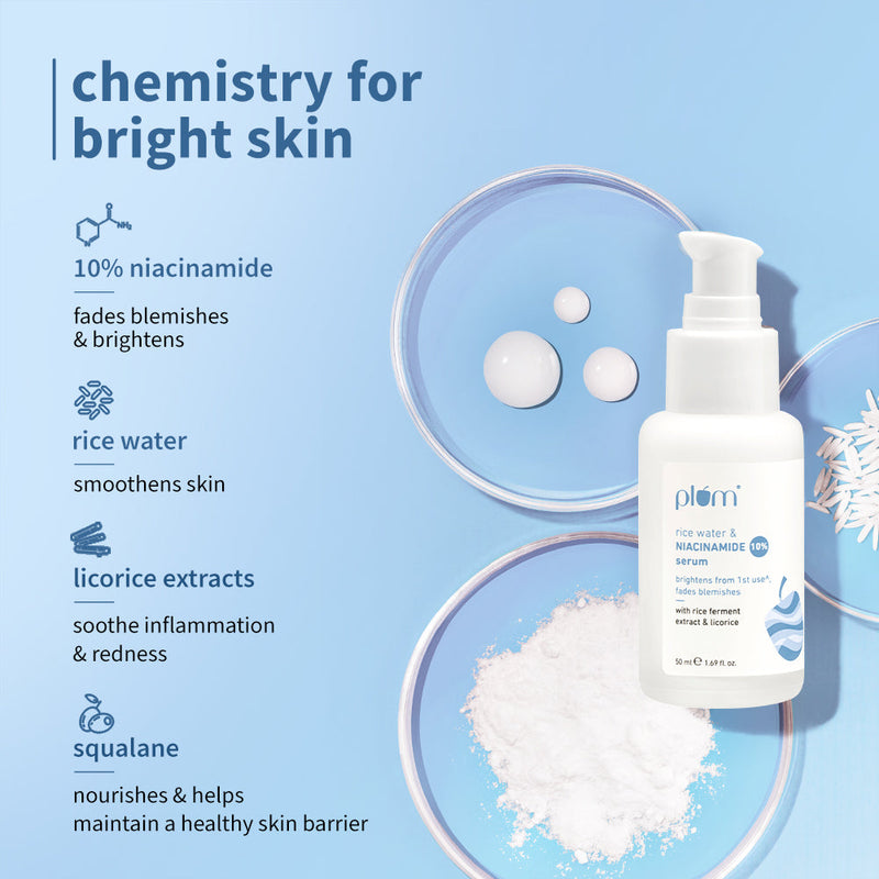 10% Niacinamide Face Serum with Rice Water (50 ml) - Pack of 2