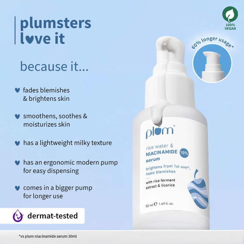 10% Niacinamide Face Serum with Rice Water (50 ml) - Pack of 2