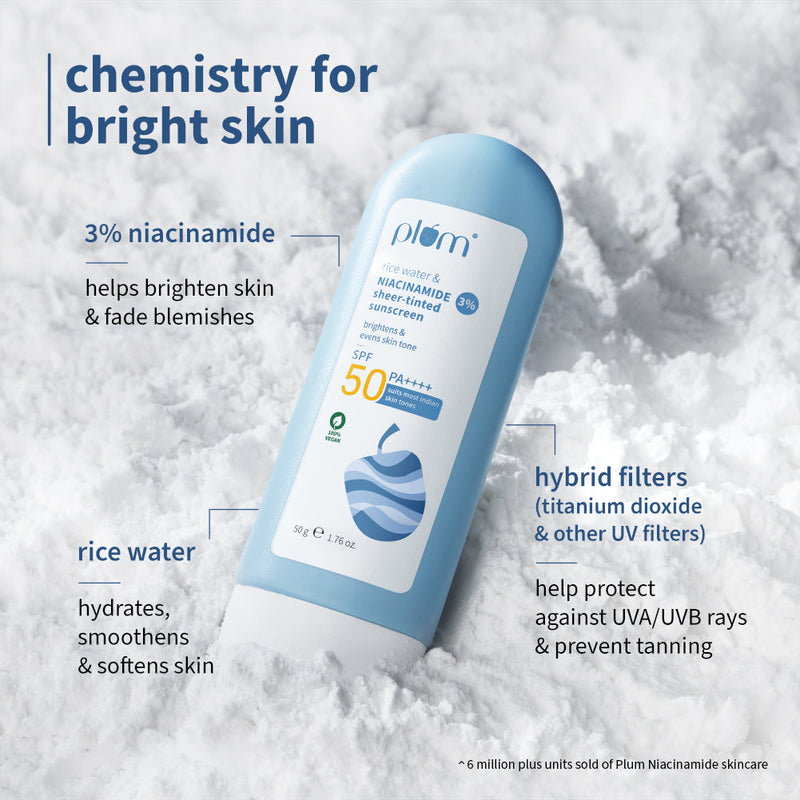 3% Niacinamide & Rice Water SPF 50 Sheer-Tinted Sunscreen | 50 g