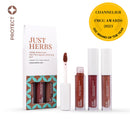 Just Herbs Full-Size Herb Enriched Matte Liquid Lipstick Kit - Day To Night Look