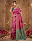 Pink Shimmer Silk Woven Banarasi Saree