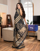 Shweta Tiwari Midnight Black Foil Silk Saree