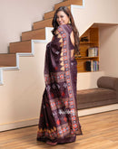 Shweta Tiwari Plum Wine Ready To Wear Cotton Saree
