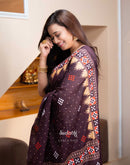 Shweta Tiwari Plum Wine Ready To Wear Cotton Saree