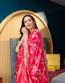 Shweta Tiwari Blush Pink Sequin Embroidered Silk Saree