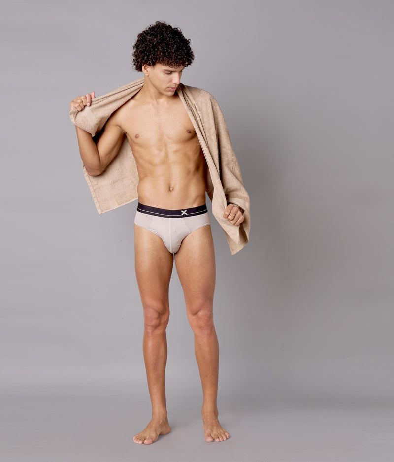 X-Lows Solid String Grey Micro Modal Briefs