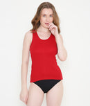 Solid Cotton Racer-Back Tank Top for Women - Assorted Colour