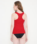 Solid Cotton Racer-Back Tank Top for Women - Assorted Colour