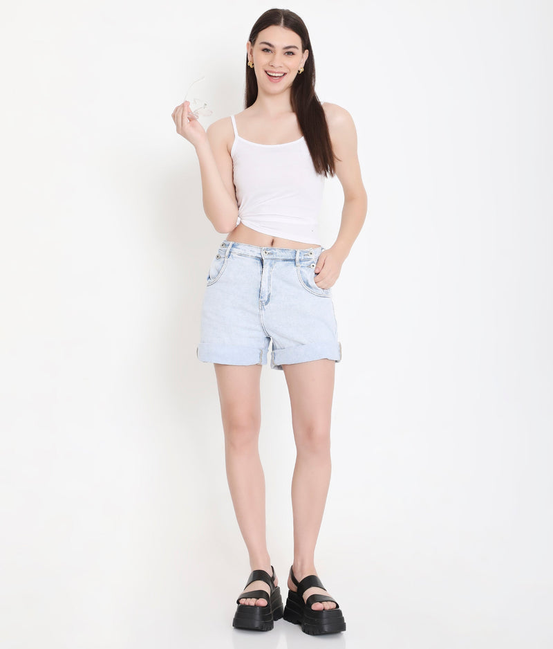 Pure White Soft Cotton Innerwear Camisole for Women