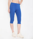 WOMEN ROYAL BLUE SOFT COTTON EVERYDAY CAPRI
