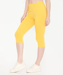 WOMEN SOFT COTTON EVERYDAY CAPRI - YELLOW