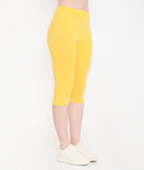 WOMEN SOFT COTTON EVERYDAY CAPRI - YELLOW