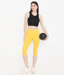 WOMEN SOFT COTTON EVERYDAY CAPRI - YELLOW