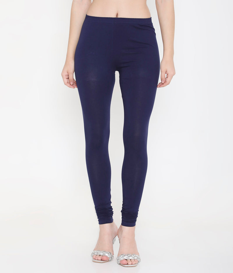 WOMEN NAVY BLUE COTTON CHURIDAR LEGGINGS