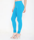 WOMEN SOLID BLUE COTTON CHURIDAR LEGGINGS