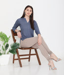 WOMEN WARM GREY COTTON CHURIDAR LEGGINGS