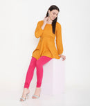 WOMEN DARK PINK COTTON CHURIDAR LEGGINGS