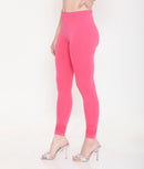 WOMEN SOLID PINK COTTON CHURIDAR LEGGINGS